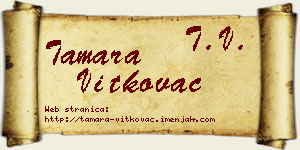 Tamara Vitkovac vizit kartica